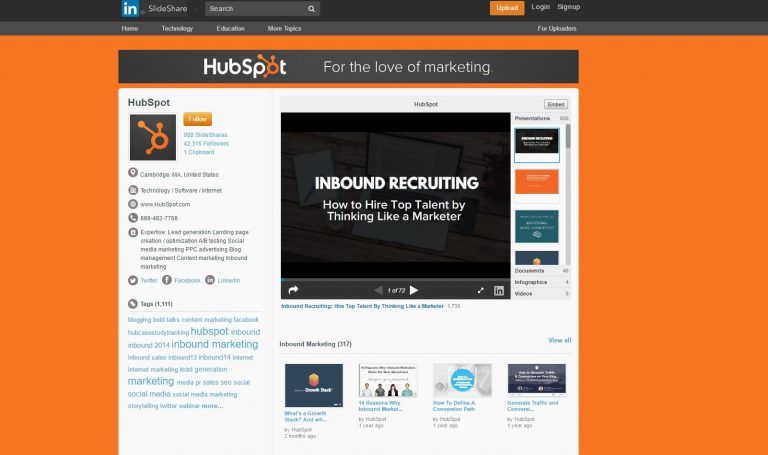 Inbound Marketing Ejemplos: Hubspot