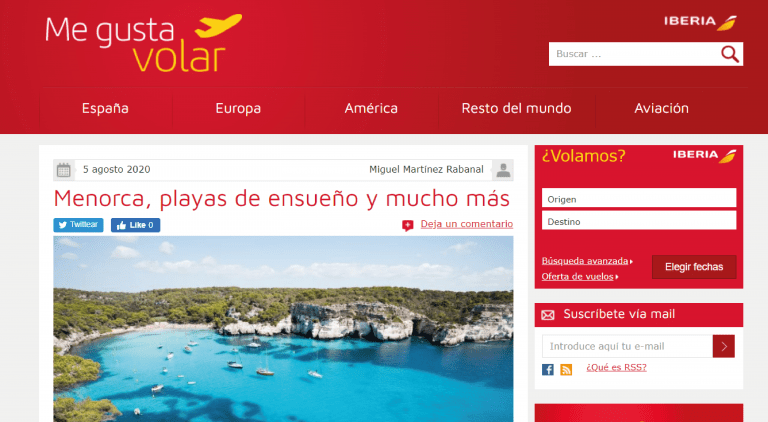 Inbound Marketing Ejemplos: Iberia