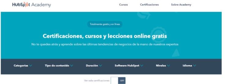 Cursos y Certificaciones en HubSpot